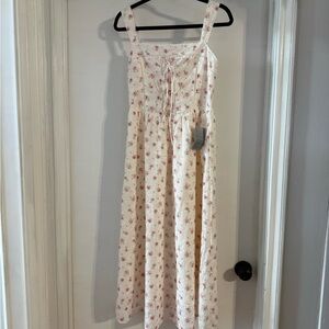 Lush Ivory and Mauve Floral Dress